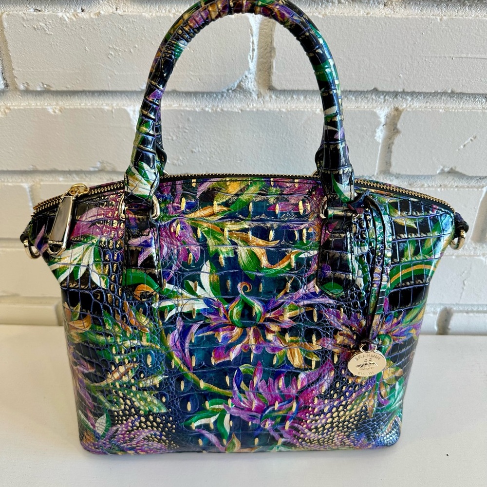 Brahmin Multicolor Floral Satchel